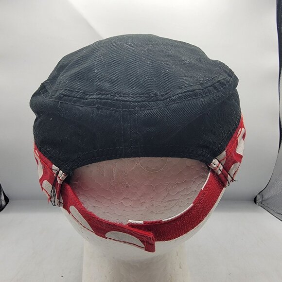 Disney Parks Adults Black Red Polka Dot Rhinestone Minnie Mouse Cap Hat - Picture 3 of 9